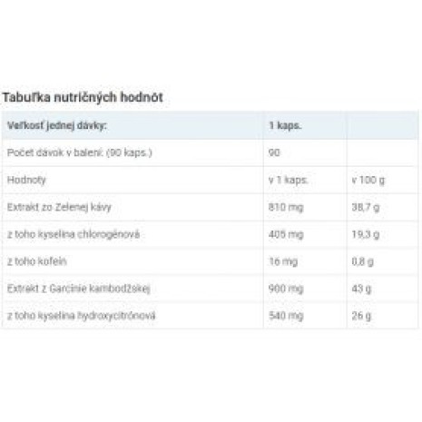 Weider - Green Coffee & Garcinia Cambogia 90 tabs Weider